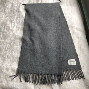 100% Cashmere Scarf Vintage Balmoral Scotland Grey Fringe